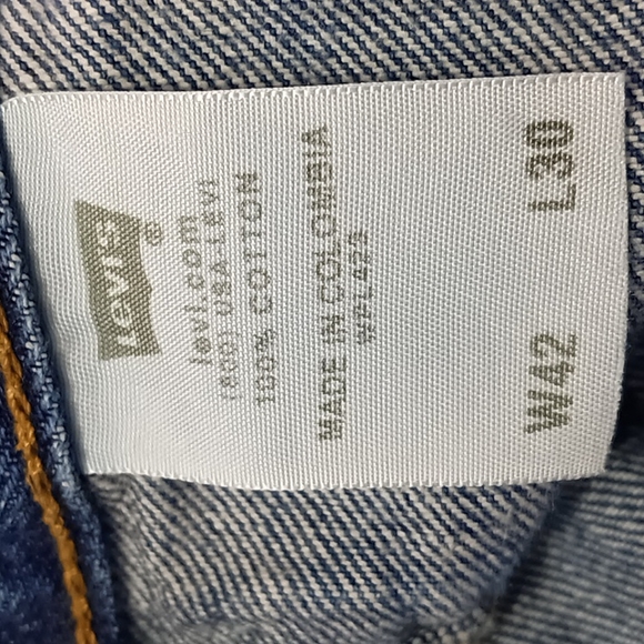 Levi's 501 Button Fly Straight Leg Blue Jeans Men's Size W41 L 29 - Picture 15 of 16